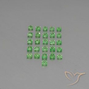 Gemme di Granato Tsavorite Verde brillante naturale da 2.06 ct, Quadrato, VVS-VS