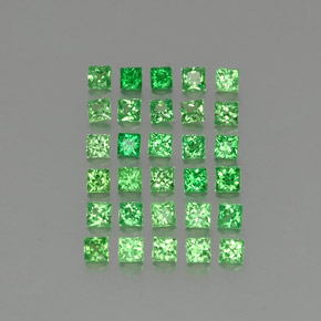 Gemme di Granato Tsavorite Verde medio naturale da 1.42 ct, Quadrato, VVS-VS