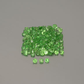 Granato tsavorite naturale verde vivo da 1,35 ct, taglio rotondo, VVS-VS