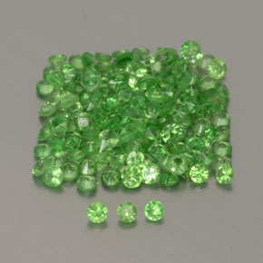 Granato tsavorite naturale verde vivo da 1,35 ct, taglio rotondo, VVS-VS