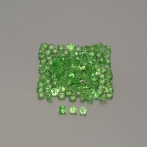 Gemme di Granato Tsavorite Verde acceso naturale da 1.34 ct, Taglio rotondo, VVS-VS