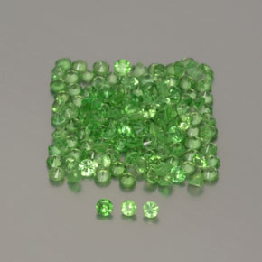 Gemme di Granato Tsavorite Verde acceso naturale da 1.34 ct, Taglio rotondo, VVS-VS