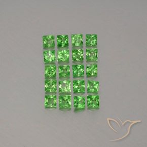 1.34ctw Naturale Verde acceso Granato Tsavorite, Quadrato, VVS-VS