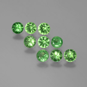Gemme di Granato Tsavorite Verde brillante naturale da 1.99 ct, Taglio rotondo, VS