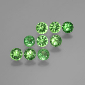 Gemme di Granato Tsavorite Verde brillante naturale da 1.99 ct, Taglio rotondo, VS