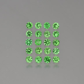 Gemme di Granato Tsavorite Verde medio naturale da 1.76 ct, Taglio rotondo, VVS-VS