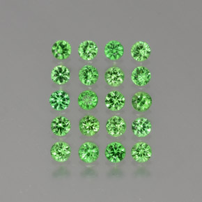 Gemme di Granato Tsavorite Verde medio naturale da 1.76 ct, Taglio rotondo, VVS-VS
