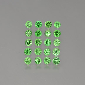 Gemme di Granato Tsavorite Verde medio naturale da 2.00 ct, Taglio rotondo, VVS-VS