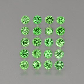 Gemme di Granato Tsavorite Verde medio naturale da 2.00 ct, Taglio rotondo, VVS-VS