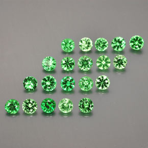 Granato tsavorite naturale verde da 2,41 ct, taglio rotondo, VS