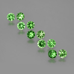 Gemme di Granato Tsavorite Verde elettrico naturale da 1.86 ct, Taglio rotondo, VS