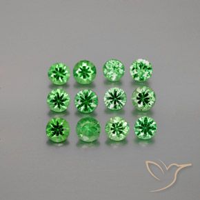 Gemme di Granato Tsavorite Verde intenso naturale da 2.36 ct, Taglio rotondo, VVS-VS