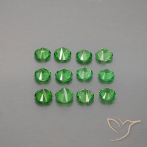 Gemme di Granato Tsavorite Verde intenso naturale da 2.36 ct, Taglio rotondo, VVS-VS