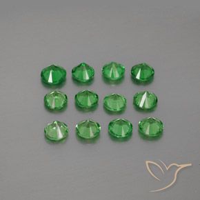 Gemme di Granato Tsavorite Verde medio naturale da 2.94 ct, Rotondo, VVS-VS