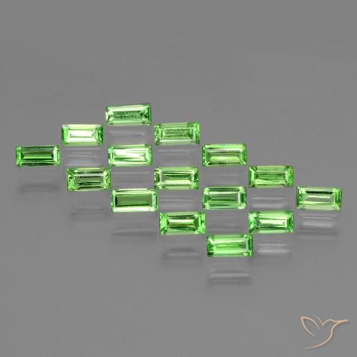 1.82ctw Naturale Verde acceso Granato Tsavorite, Taglio a baguette, VS