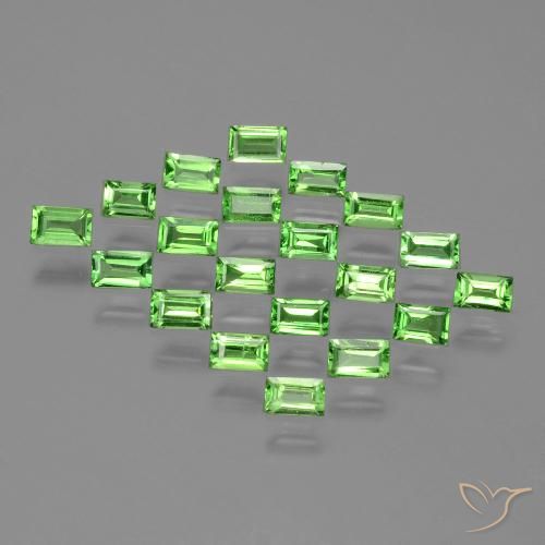 1.60ctw Naturale Verde acceso Granato Tsavorite, Taglio a baguette, VS
