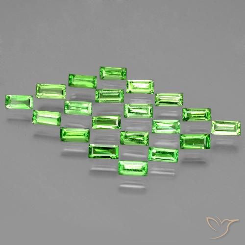 2.19ctw Naturale Verde acceso Granato Tsavorite, Taglio a baguette, VS