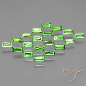 Gemme di Granato Tsavorite Verde acceso naturale da 2.19 ct, Taglio a baguette, VS