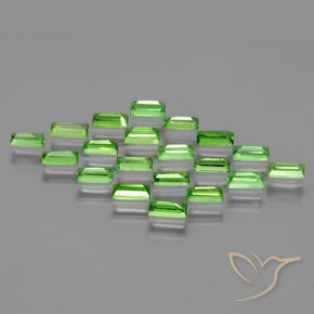 Gemme di Granato Tsavorite Verde acceso naturale da 2.19 ct, Taglio a baguette, VS