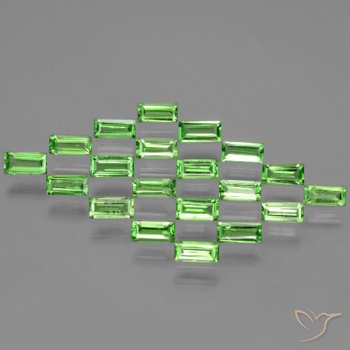 2.08ctw Naturale Verde acceso Granato Tsavorite, Taglio a baguette, VS