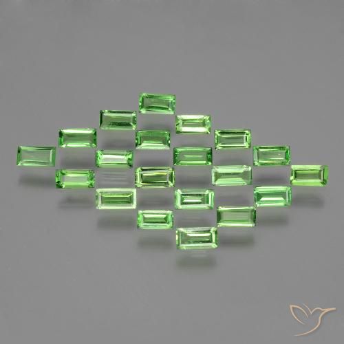 2.36ctw Naturale Verde acceso Granato Tsavorite, Taglio a baguette, VS
