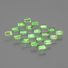 Granato tsavorite naturale verde da 1,90 ct, baguette, VS