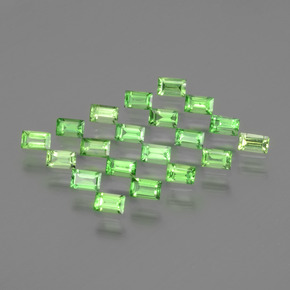 Granato tsavorite naturale verde da 1,90 ct, baguette, VS