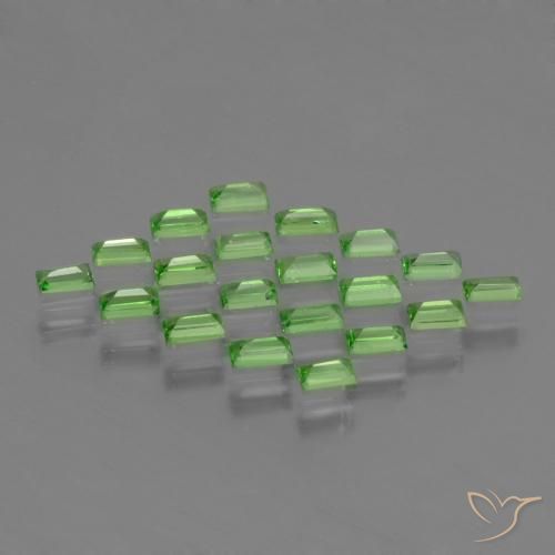 Gemme di Granato Tsavorite Verde acceso naturale da 1.18 ct, Taglio a baguette, VS