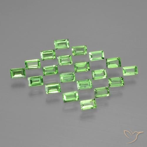 1.58ctw Naturale Verde acceso Granato Tsavorite, Taglio a baguette, VS