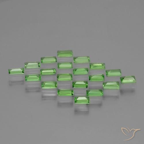 Gemme di Granato Tsavorite Verde acceso naturale da 1.08 ct, Taglio a baguette, VS