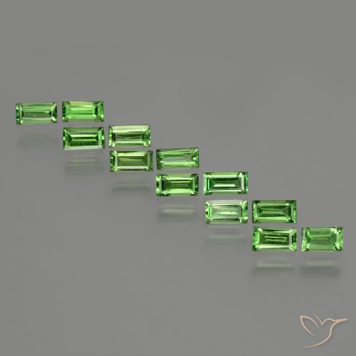 1.71ctw Naturale Verde acceso Granato Tsavorite, Taglio a baguette, VS