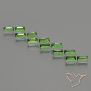 Gemme di Granato Tsavorite Verde acceso naturale da 1.71 ct, Taglio a baguette, VS