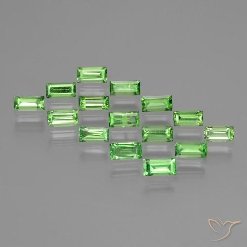 2.40ctw Naturale Verde acceso Granato Tsavorite, Taglio a baguette, VS
