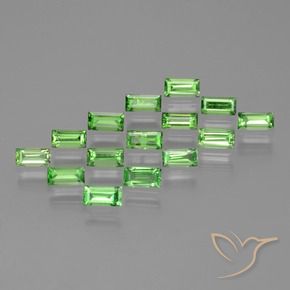Gemme di Granato Tsavorite Verde acceso naturale da 2.40 ct, Taglio a baguette, VS