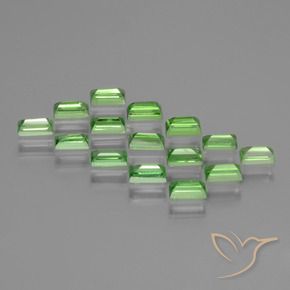 Gemme di Granato Tsavorite Verde acceso naturale da 2.40 ct, Taglio a baguette, VS