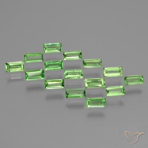 1.46ctw Naturale Verde acceso Granato Tsavorite, Taglio a baguette, VS
