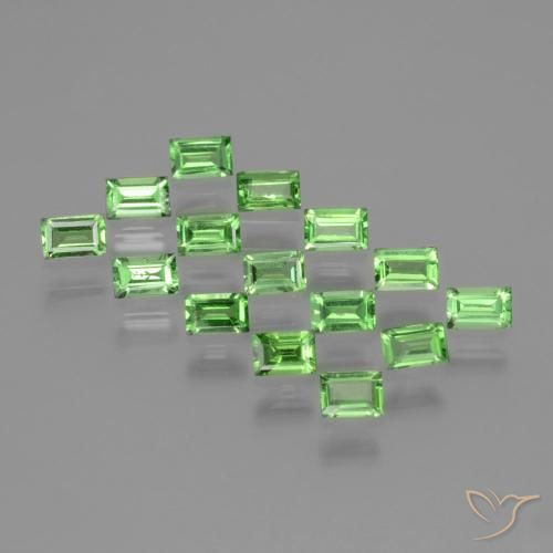 1.48ctw Naturale Verde acceso Granato Tsavorite, Taglio a baguette, VS