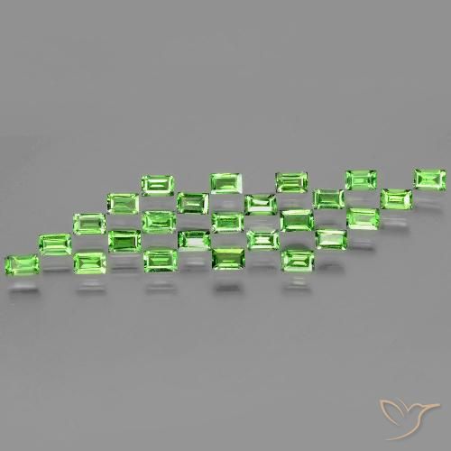 2.38ctw Naturale Verde acceso Granato Tsavorite, Taglio a baguette, VS