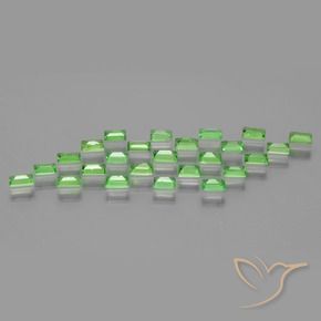 Gemme di Granato Tsavorite Verde acceso naturale da 1.99 ct, Taglio a baguette, VS
