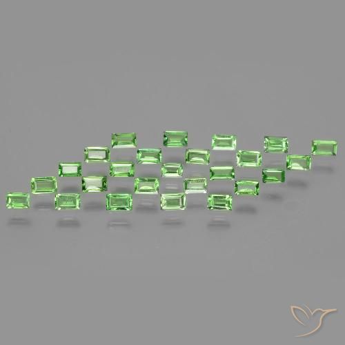 1.81ctw Naturale Verde acceso Granato Tsavorite, Taglio a baguette, VS