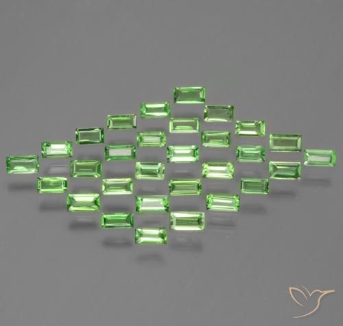 1.52ctw Naturale Verde acceso Granato Tsavorite, Taglio a baguette, VS