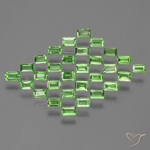 1.89ctw Naturale Verde acceso Granato Tsavorite, Taglio a baguette, VS