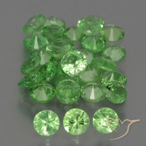 Gemme di Granato Tsavorite Verde acceso naturale da 2.51 ct, Rotondo, VS