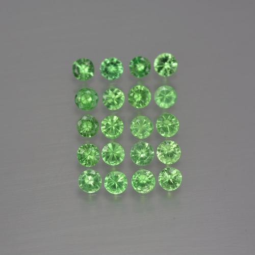 Gemme di Granato Tsavorite Verde acceso naturale da 1.94 ct, Taglio rotondo, VS