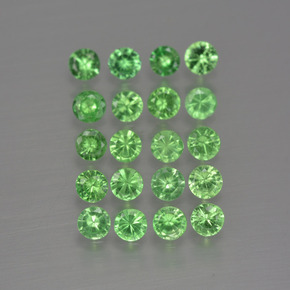 Gemme di Granato Tsavorite Verde acceso naturale da 1.94 ct, Taglio rotondo, VS
