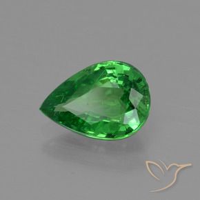 Granato Tsavorite Verde brillante naturale da 1.09 ct, Forma a pera, VS-SI