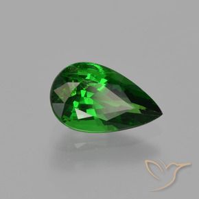 Granato Tsavorite Verde intenso naturale da 1.18 ct, Forma a pera, SI