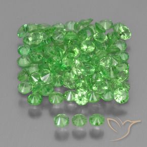 Gemme di Granato Tsavorite Verde acceso naturale da 4.78 ct, Rotondo, VS