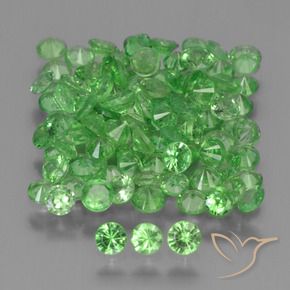Gemme di Granato Tsavorite Verde acceso naturale da 5.26 ct, Rotondo, VS