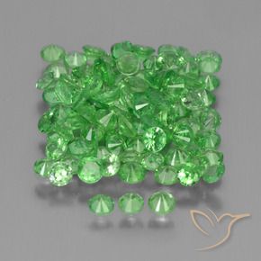 Gemme di Granato Tsavorite Verde acceso naturale da 5.26 ct, Rotondo, VS